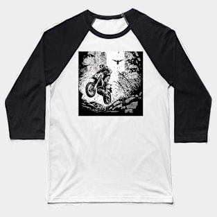 Dirt bike stunt - black and white in city Baseball T-Shirt